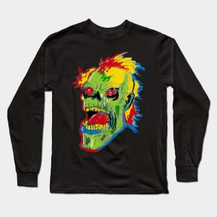 Crayon ZOMBIE Head Long Sleeve T-Shirt